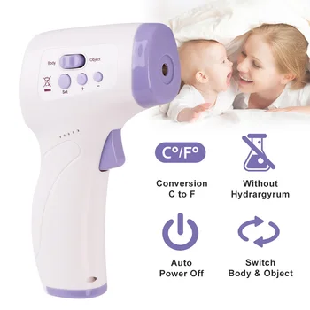 

Digital Infrared Thermometer LCD Backlight Non-contact IR Forehead Ear Thermometers Temperature Gun Measurement for Kids Adults