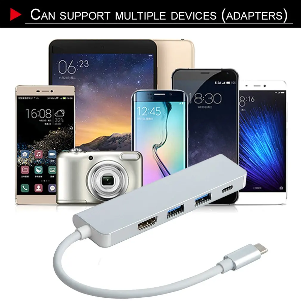 USB C к HDMI адаптер 4 K type C адаптер многопортовый AV конвертер 3,0 порт и зарядный порт для MacBook Pro Chromebook Pixel