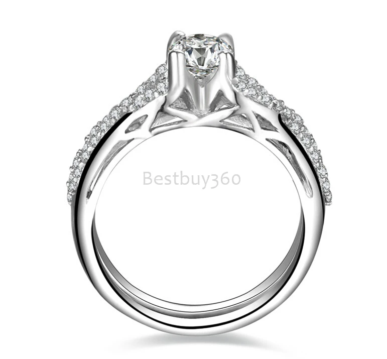 0.5ct кольцо SONA Диамант ювелирные изделия Твердое Серебро 925 пробы обручальные кольца набор