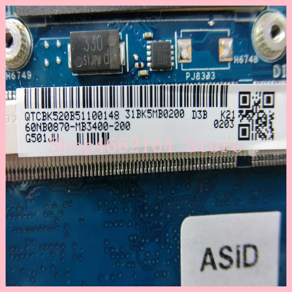 Best  N501JW motherboard I7-4750HQ CPU GTX960M 4GB RAM For ASUS G501J G501JW N501JW UX501J UX50JW FX60J L