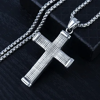 

HNSP Hip Hop Solid Big Cross Pendant necklace For Men Male