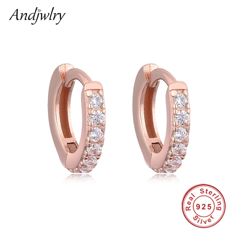 

100% 925 Sterling Silver Sparkling Hoop Earrings With Clear CZ For Women Earring Female 925 Silver DIY Jewelry Berloque