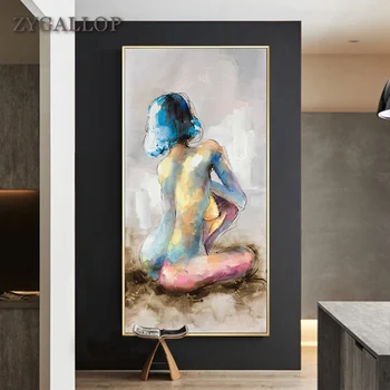 

Nude Woman Watercolor Canvas Painting Modern Abstract Art Oil Paintings Print Wall Posters Aisle Living Room Wall Decor Pictures
