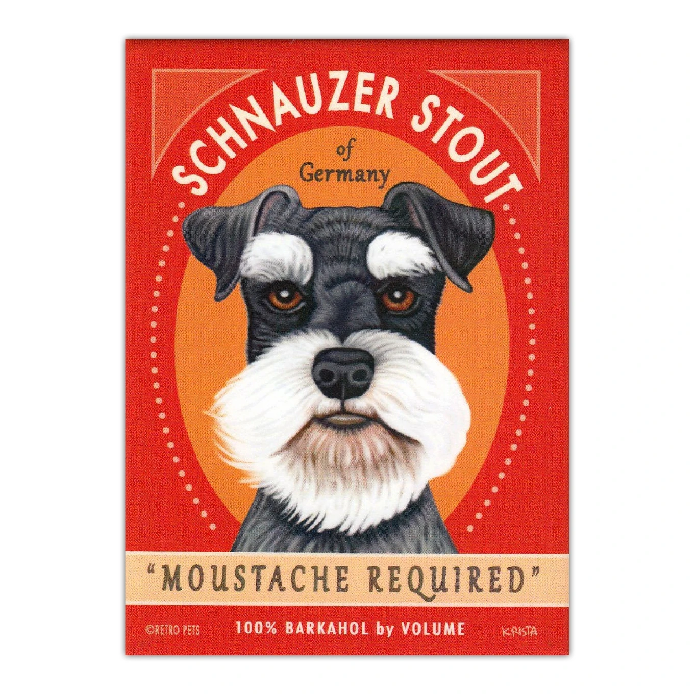 

Retro Dogs Refrigerator Magnets - Schnauzer Stout - Vintage Advertising Art - 2.5\ x 3.5\