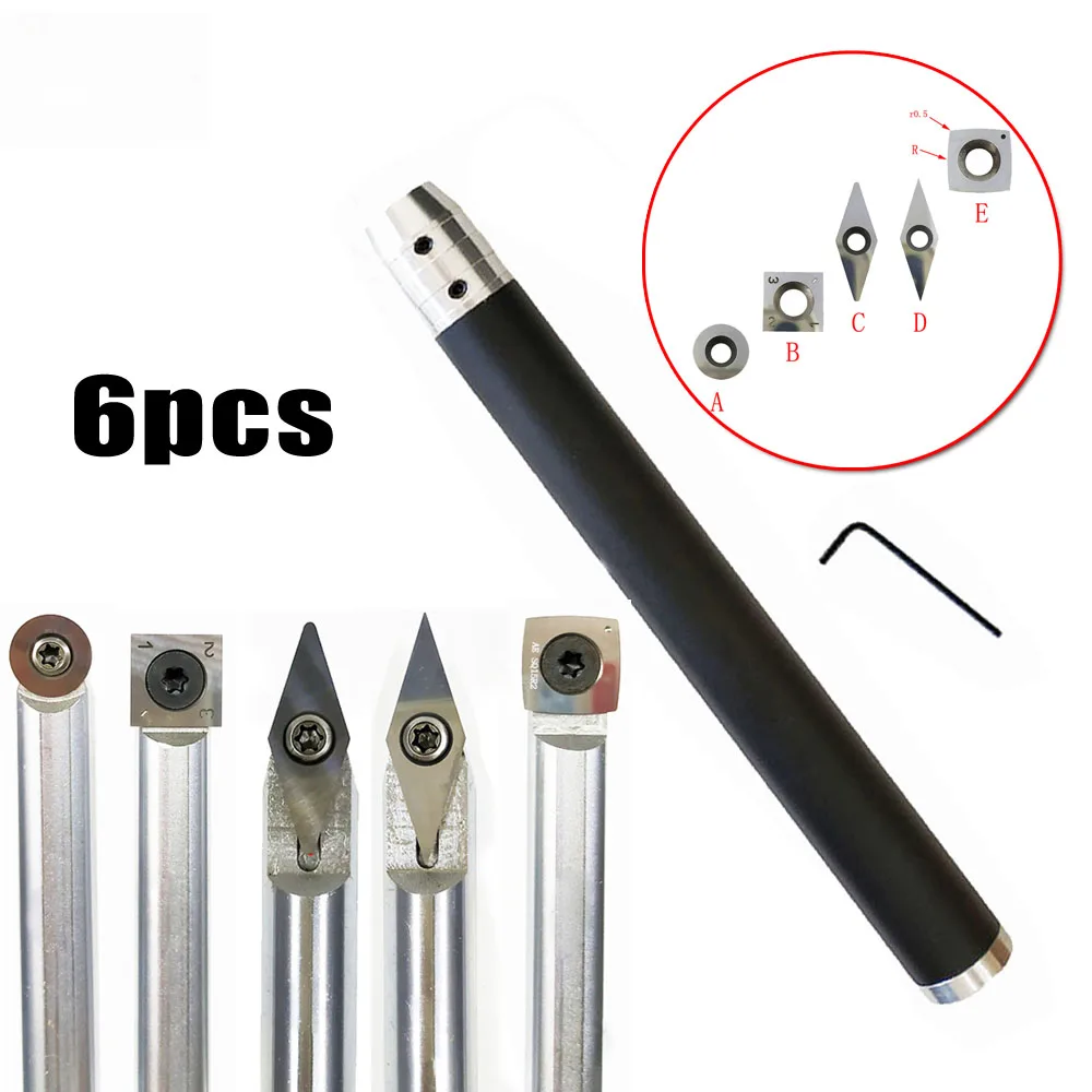 

7pcs/kit Wood Carving Chisels Turned Chisel Hard Carbide Tip Lathe Woodworking Turning Hand Tools High Quality