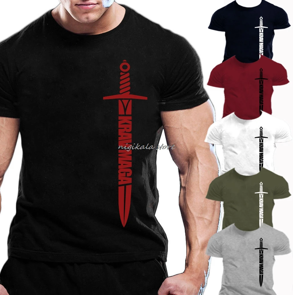 

Brand New Clothing Mens Fashion Man Clothing Krav Maga T-Shirt Trainer Workout Fighting Casual Tee Shirts