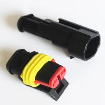 

2 Pin Way Sealed Waterproof Electrical Wire Auto Connector Plug Set Male Connector Housing and Insert Drop Shipping