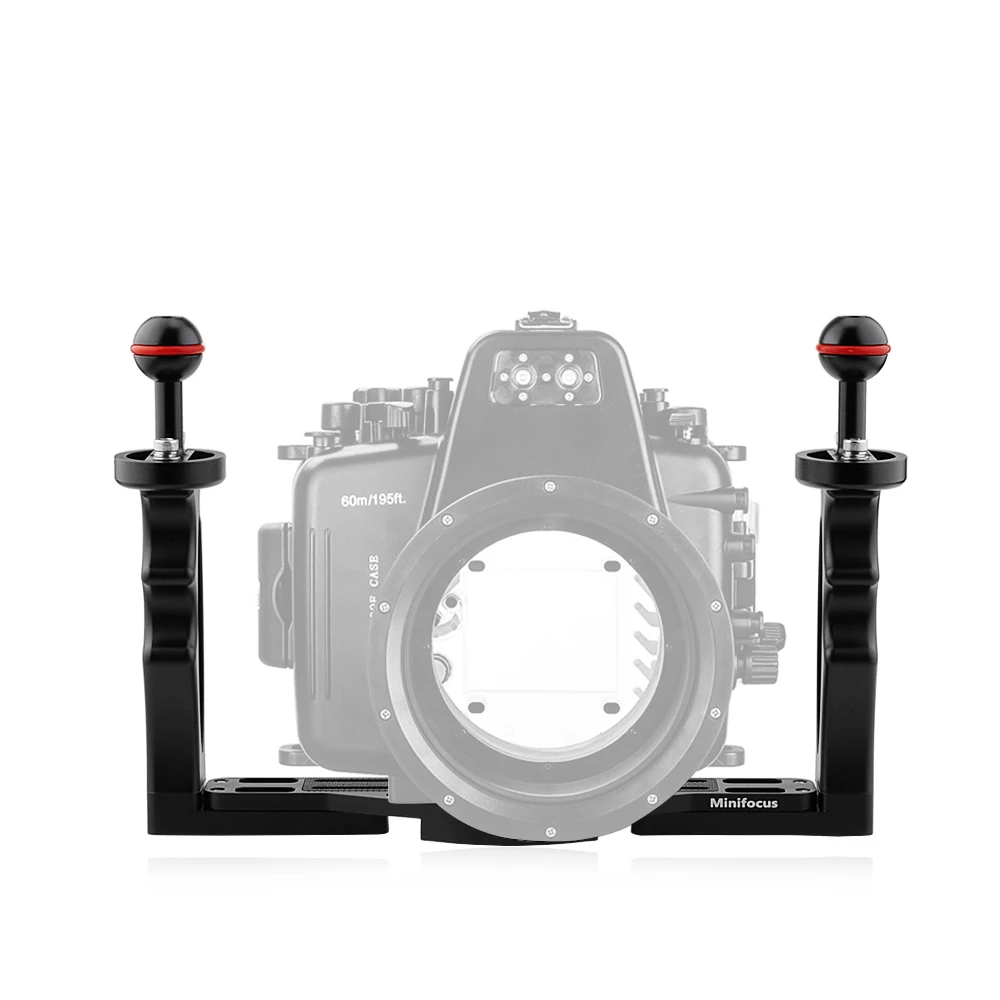 Poignée ergonomique du plateau sous-marin pour caméra 360°, vue rapprochée du support en alliage d'aluminium.