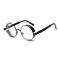 Round Metal Myopia Glasses Gothic Steampunk Vintage Shield Eyewear Shades Prescription 0 -0.5 -0.75 -1.0 -2.0 -3.0 To -6.0 2