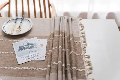 Modern Wedding Table Cloth Cotton Striped Tassels Tablecloth Rectangular Party Dining Table Cover Tafelkleed Mantel Mesa Nappe - Цвет: color5