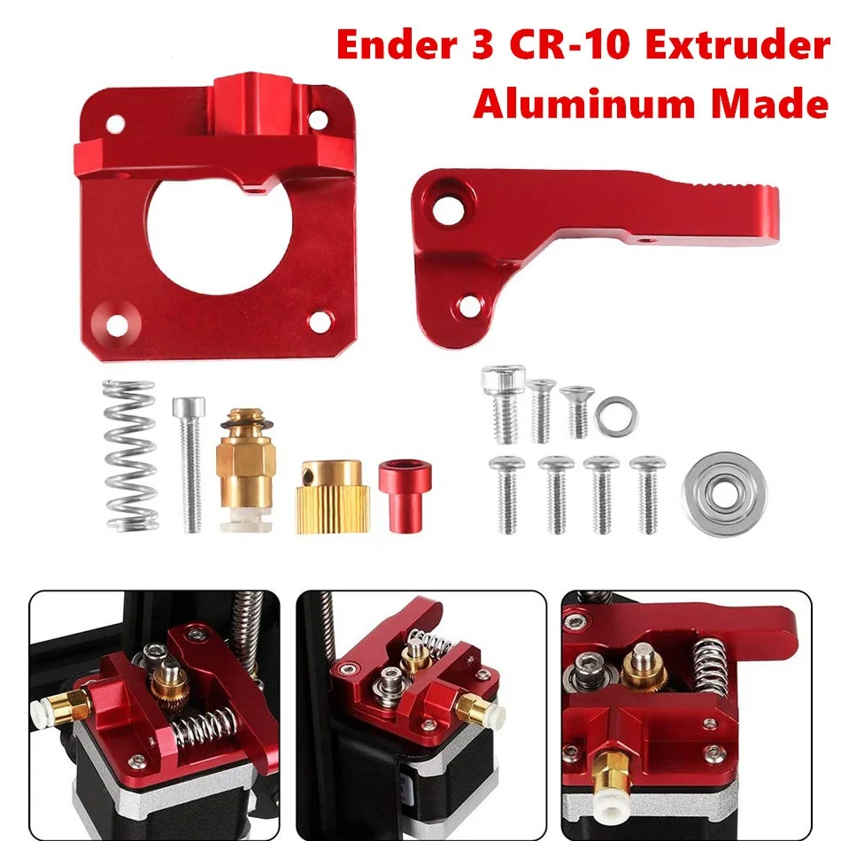 CR-10 Extruder Upgraded Replacement Aluminum Block MK8 Drive Feed 3D Printer Extruders for Creality Ender CR-10S CR-10 S4 extruder gear hardened steel upgraded feed gear extruder for bmg voron 2 4 cw1 cw2 3d printer direct extruder