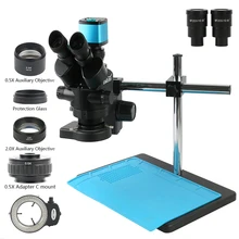 3.5X-90X 180X microscopio Stereo trinoculare simul-focale 48MP 4K HDMI USB videocamera industriale per microscopio per riparazione Chip PCB