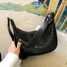 Женские сумки с крокодиловым узором и клецками, новинка, модная сумка, повседневные Простые сумки на плечо, Женские однотонные сумки-мессенджеры