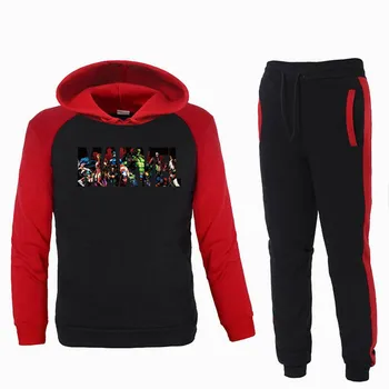 

Men's Sportswear Set 2019 Fall Winter Hooded Thick Men's Casual Sportswear Men's 2-Piece Sweatshirt + Pants Set