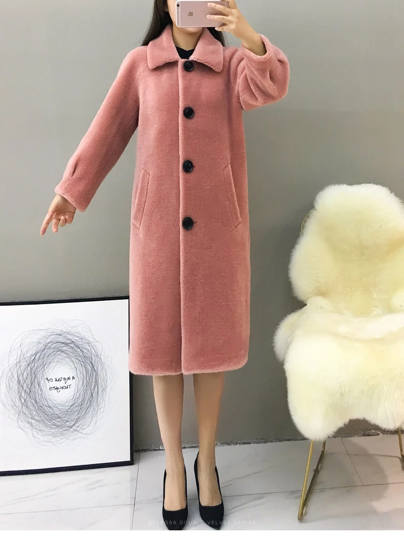 women's clothing winter outerwear coats new lambs wool fur coat particles 1023