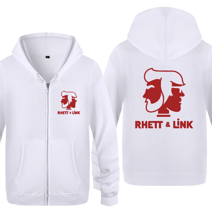 RHETT& LINK креативные толстовки, новинка, мужские флисовые толстовки на молнии с капюшоном, кардиганы