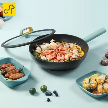 

Nordic Style Household Aluminum Alloy Frying Pan Non-Stick Cookware General Kitchen Utensils For Gas Stove Induction Cooker