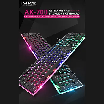 

20% Gaming Keyboard Wired Imitation Mechanical Keyboards RGB Backlit USB 104 Keycaps Computer Game Ergonomic Keyboards