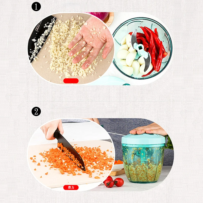 Manual Vegetable Fruit Chopper Hand Pull Food Cutter Onion Nuts Grinder Mincer Shredder Kitchen Accessories With 5 Blades