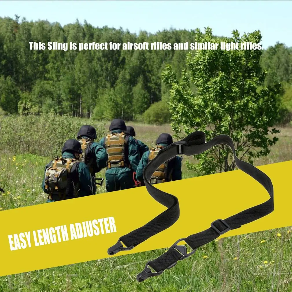 Multi-Mission 2 Point Tactical Rifle Sling Military Wargame Paintball Hunting Adjustable Gun sling Strap Survival Bungee Tool