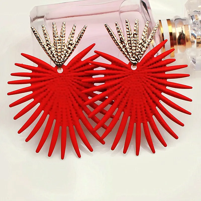 

New Earrings Exaggerated Big Oorbellen for Women Irregular Geometric Zinc Alloy Earrings Jewelry Halloween Red Green Yellow