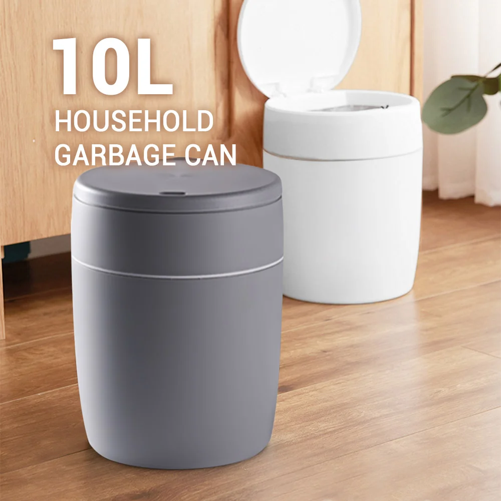 

10L Press-Type Garbage Can Premium Water-Resistant Plastic Material Waste Bins Trash Can With Lid For Home Office Hotel Hospital