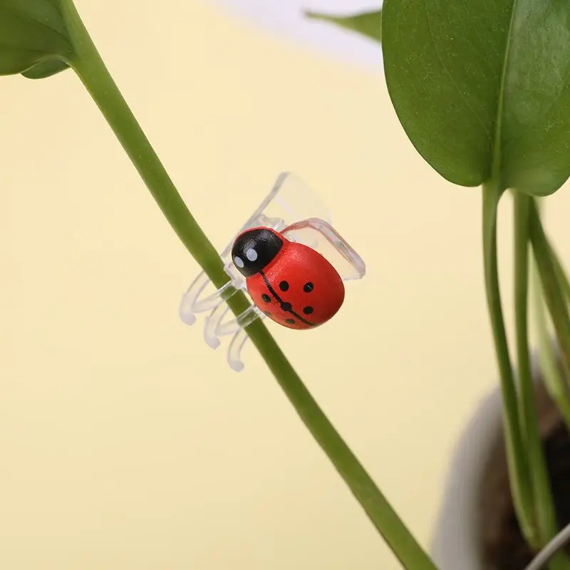 10 Pcs Cute Ladybug Orchid Clips Garden Flower Cymbidium Clips Plant Stem Support Clips Help Vines Grow Upright