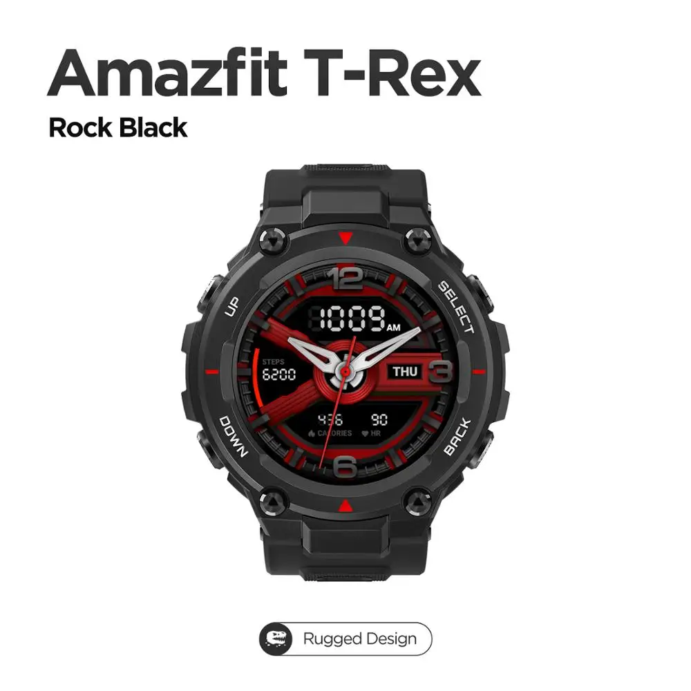 Original Amazfit T rex T-rex Smartwatch for men 5ATM Control Music GPS Smart Watch 20 days battery life MIL-STD for Android 