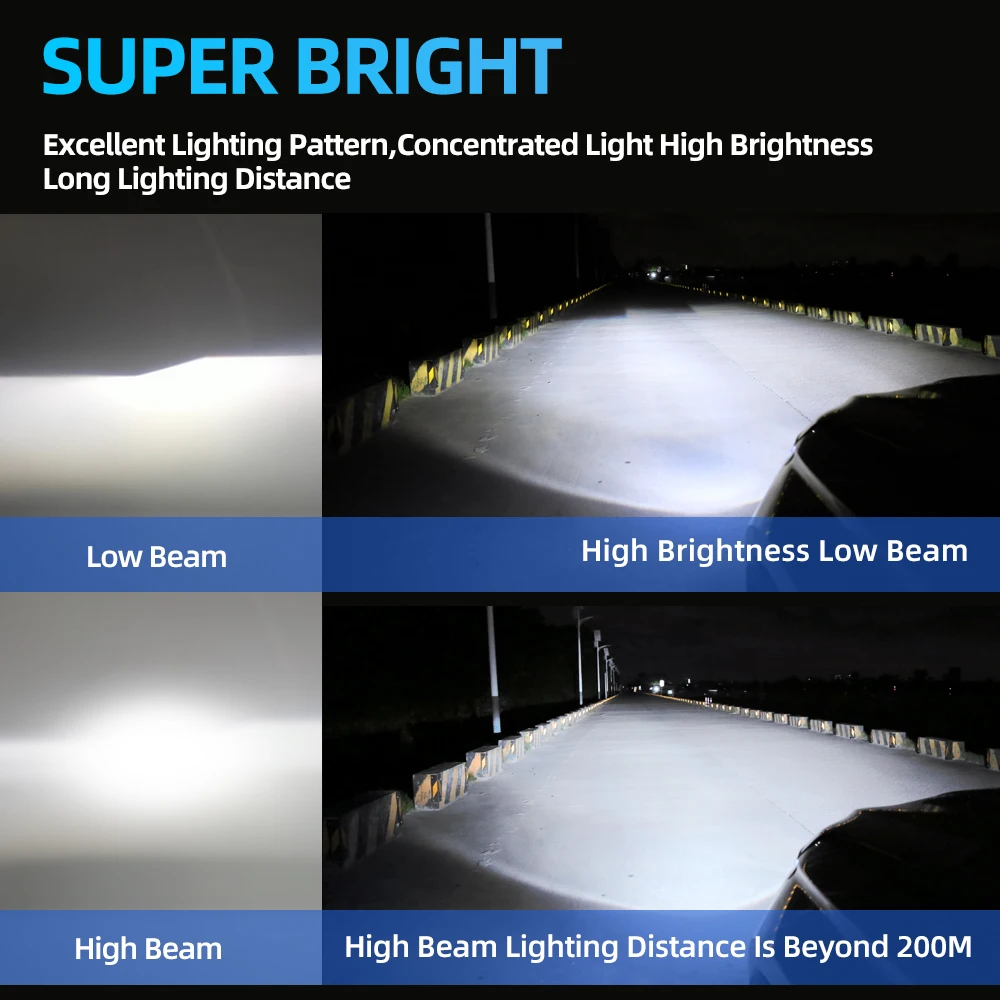 H4 H7 LED H1 H3 H11 H8 9005 HB3 H13 9004 9007 9006 HB4 Car Headlight Bulb 3000K 6000K 8000K 2Pcs