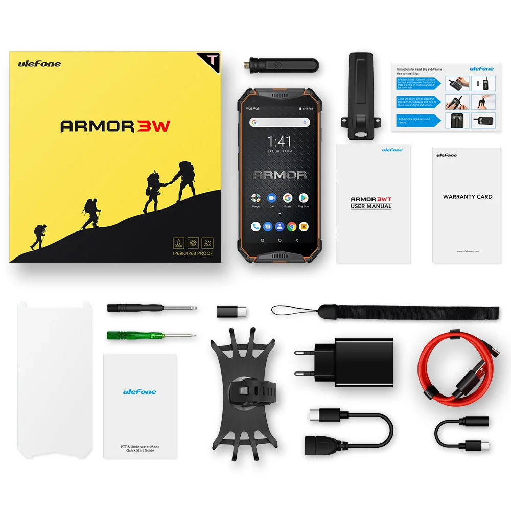 Ulefone Armor 3WT 6 ГБ 64 Гб прочный телефон 5,7 дюймов водонепроницаемый 10300 мАч 21 МП Восьмиядерный Android 9,0 NFC 4G глобальная версия смартфона