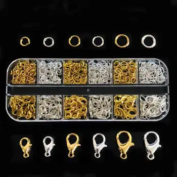 

600Pcs/Box 10 12 14 mm Lobster Clasps Hooks And 4 5 6 mm Open Jump Rings DIY Necklace Bracelet Accessories For Jewelry Making