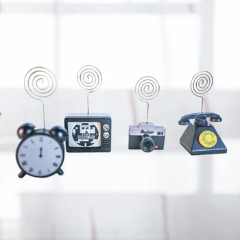 

Pack of 4 Memo Clip Pratical Vintage Resin Retro Durable Note Clamp Table Decoration Clip Memo Folder Table Supplies