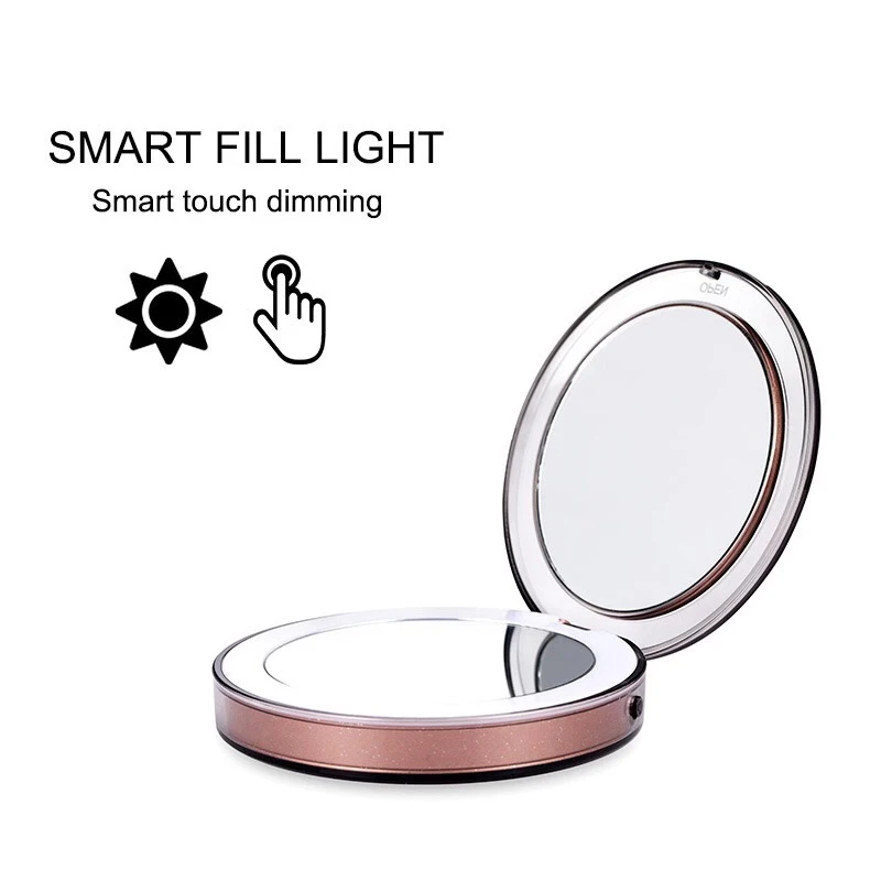 Портативный светодиодный светильник ed Mini Makeup Mirror 1X 3X увеличительное зеркало Spiegel компактный дорожный зондирующий светильник маленькое косметическое зеркало зарядка через usb