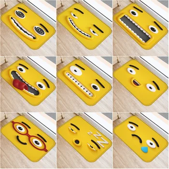 

40x60cm Cute Diy Print Floor Mat Bathroom Ground Mat Slip Door Bath Pad Rug Living Room Kitchen Carpet Home Decor Yellow