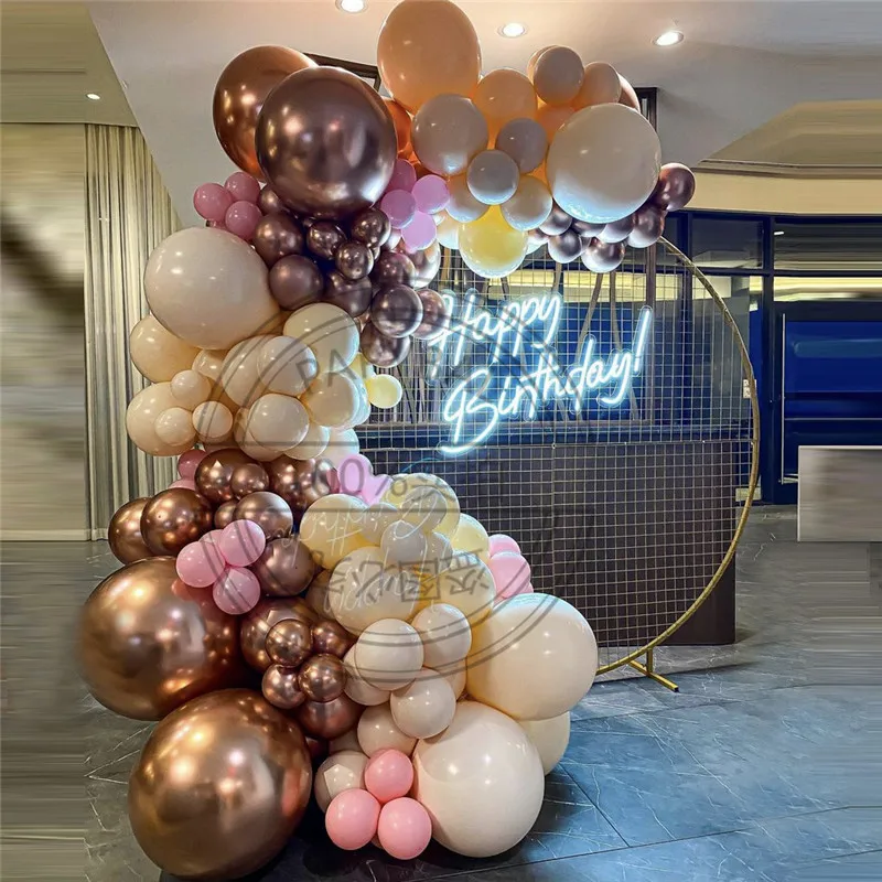 

107Pcs Pink Skin Color Balloons Arch Garland Kit Chrome Rose Gold Latex Ballons Birthday Party Decors Wedding Globos Supplies