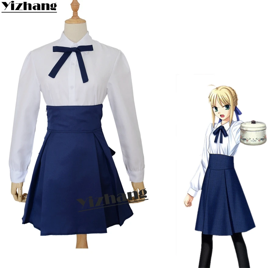 Yizhang аниме Fate/stay Night SABER Arturia Pendragon Косплей Костюм японский взрослый FATE ZERO Униформа