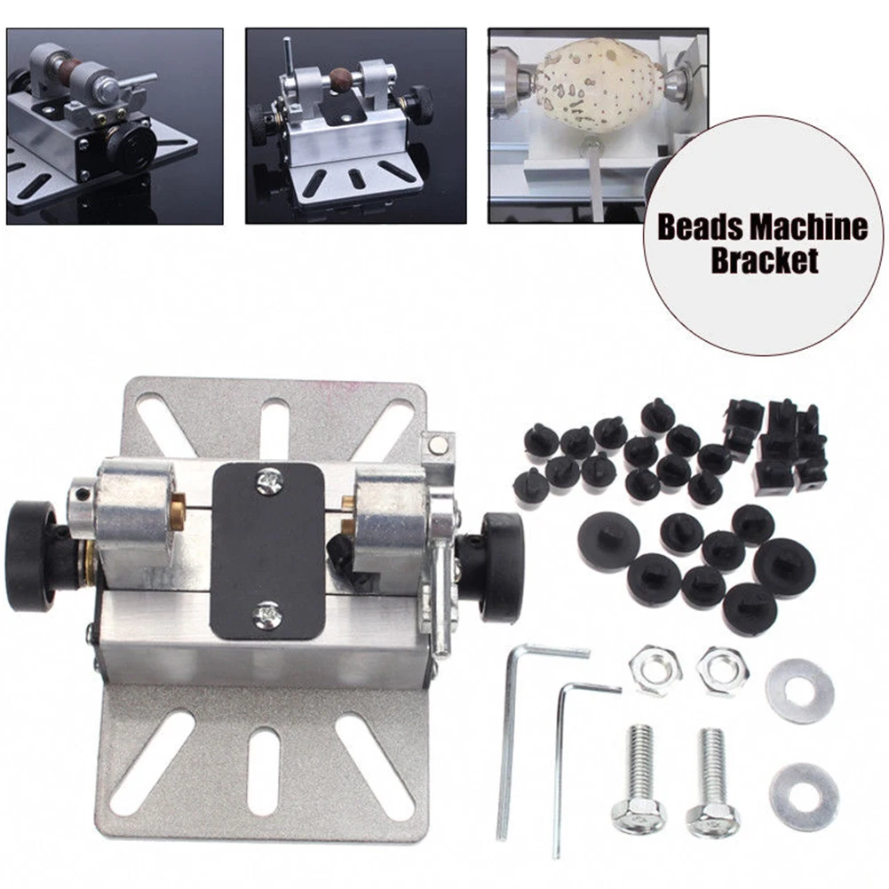 

Mini Punch Bracket DIY Beads Machine Silver Aluminum Alloy Rotary Tool Woodworking Polisher Lathe Durable Craft Multifunctional