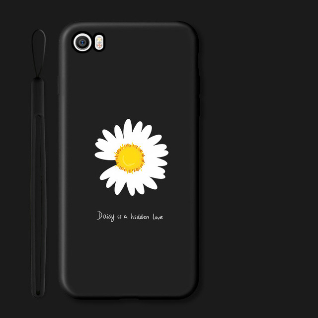For Xiaomi Mi 5 case Silicone mi5 Protector Daisy Flower XM Rose Mobile phone cover For Xiaomi mi 5 back Cover Black Shell