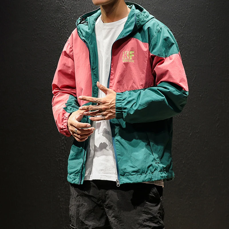 

Mens Jackets And Coats Japanese Streetwear Windbreakers Hip Hop Hoodie Ski Jacket Contrast Color Winter Clothing Plus Size 5XL