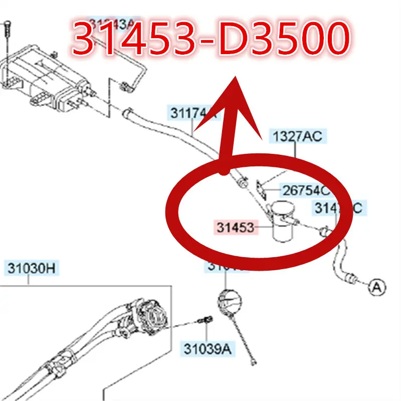 Подлинный пар канистра-воздушный фильтр для hyundai Tucson- IX35+ 31453D3500 31453 D3500