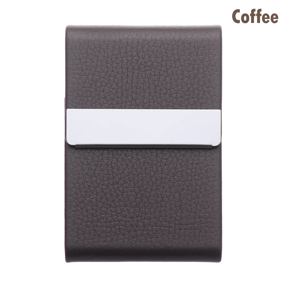 coffee Чехол унисекс из искусственной кожи для визиток, тонкий держатель для карт, кошелек для карт, посылка, профессиональное имя, ID держатель для карт, упаковочная коробка - Цвет: coffee