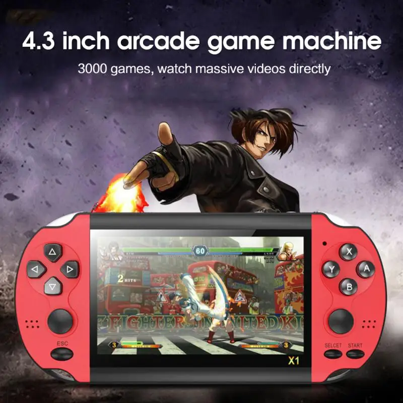 X1 4.3-inch Handheld Game Console Built-in 10000 Games Video Game Consoles 4.3-inch Classic Dual-Shake Consolas De Videojuegos