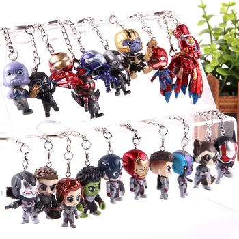 

Keychains Captian America Hulk Iron-Man Spiderman Captain Marvel Black Widow PVC Collection Model Toy Avengers Action Figure