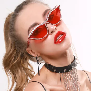 

Woman Cat Eye Lady's Full Diamond Sun Glasses Men's And Women's Fashion Versatile Personalized Sunglasses Oculos De Sol Feminino