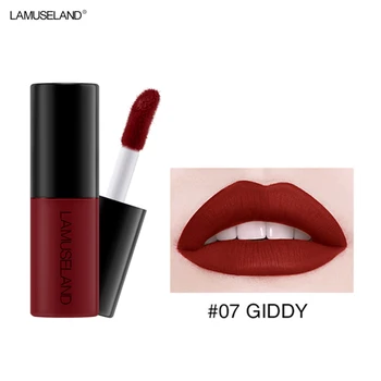 

12 Colors Natural Matte Lip Gloss LAMUSELAND Long Lasting Matte Mini Lipstick Liquid Beauty Makeup Non-stick Cup Lip Makeup TSLM