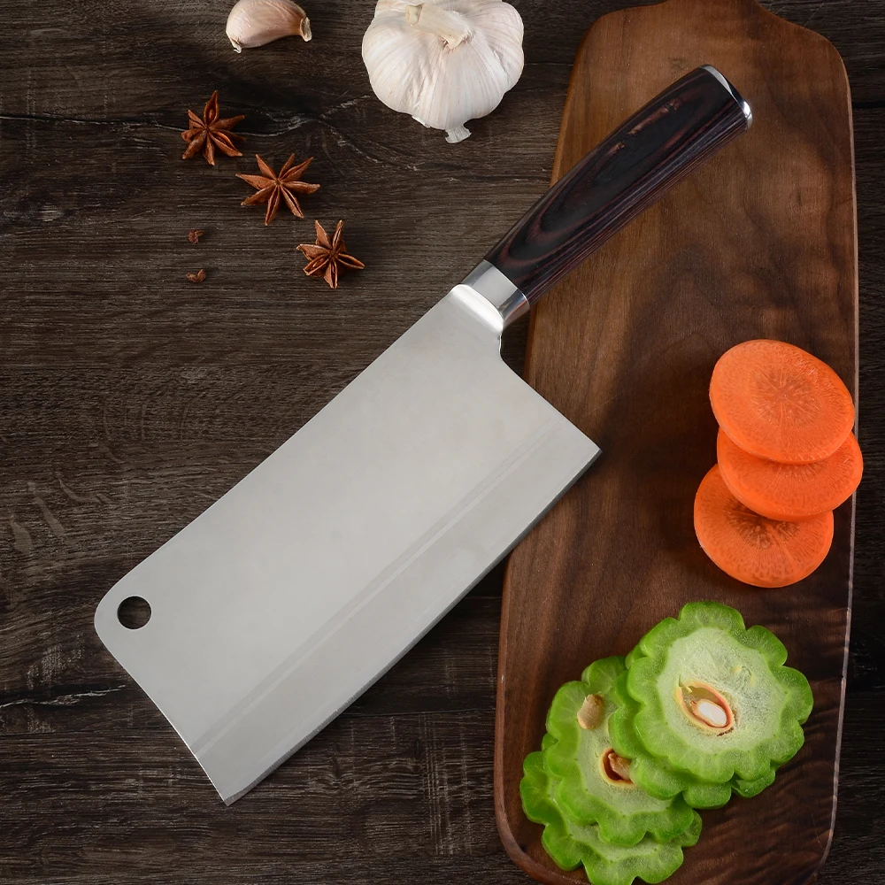 7 дюймов разделочные Ножи 7Cr17 Нержавеющая сталь Кухня Ножи высокое качество лезвие с Цвет деревянной ручкой Кухня Ножи