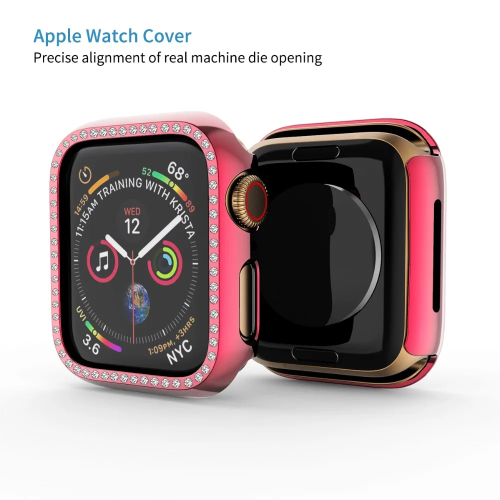APQL роскошный хромированный чехол для Apple Watch 38 мм 40 мм 42 мм 44 мм Алмазный чехол защитный чехол для iWatch серии 5 1 2 3 4