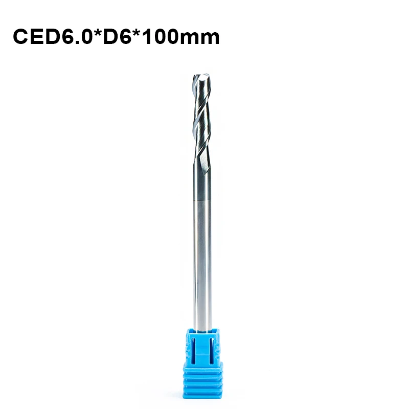 

1pc HRC55 End mill SHK 6mmx 100mm 50mm lengthening high strength tungsten steel milling cutter CNC carbide coated metal end mill