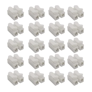 

50/30/20/10pcs 2 Pin Electrical Cable Connectors CH2 Quick Splice Lock Wire Terminal Barrier Block CH2 Spring Wire Connectors