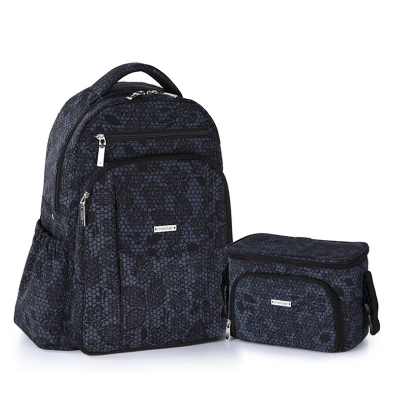 dark blue Модная сумка для подгузников для мам, брендовая Большая вместительная детская сумка, рюкзак для путешествий, дизайнерская сумка для ухода за ребенком - Цвет: dark blue